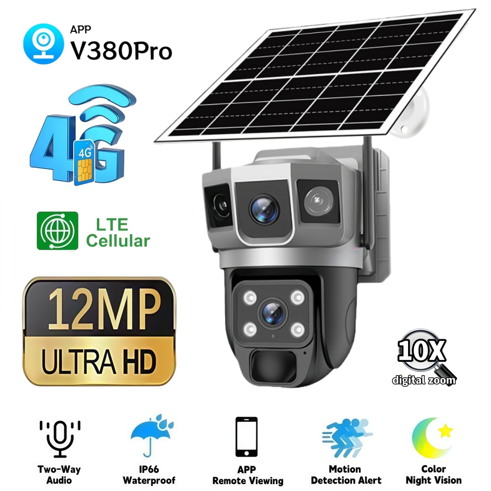 Smart Home Cctv Camera - Caméra de surveillance solaire extérieure 4G,