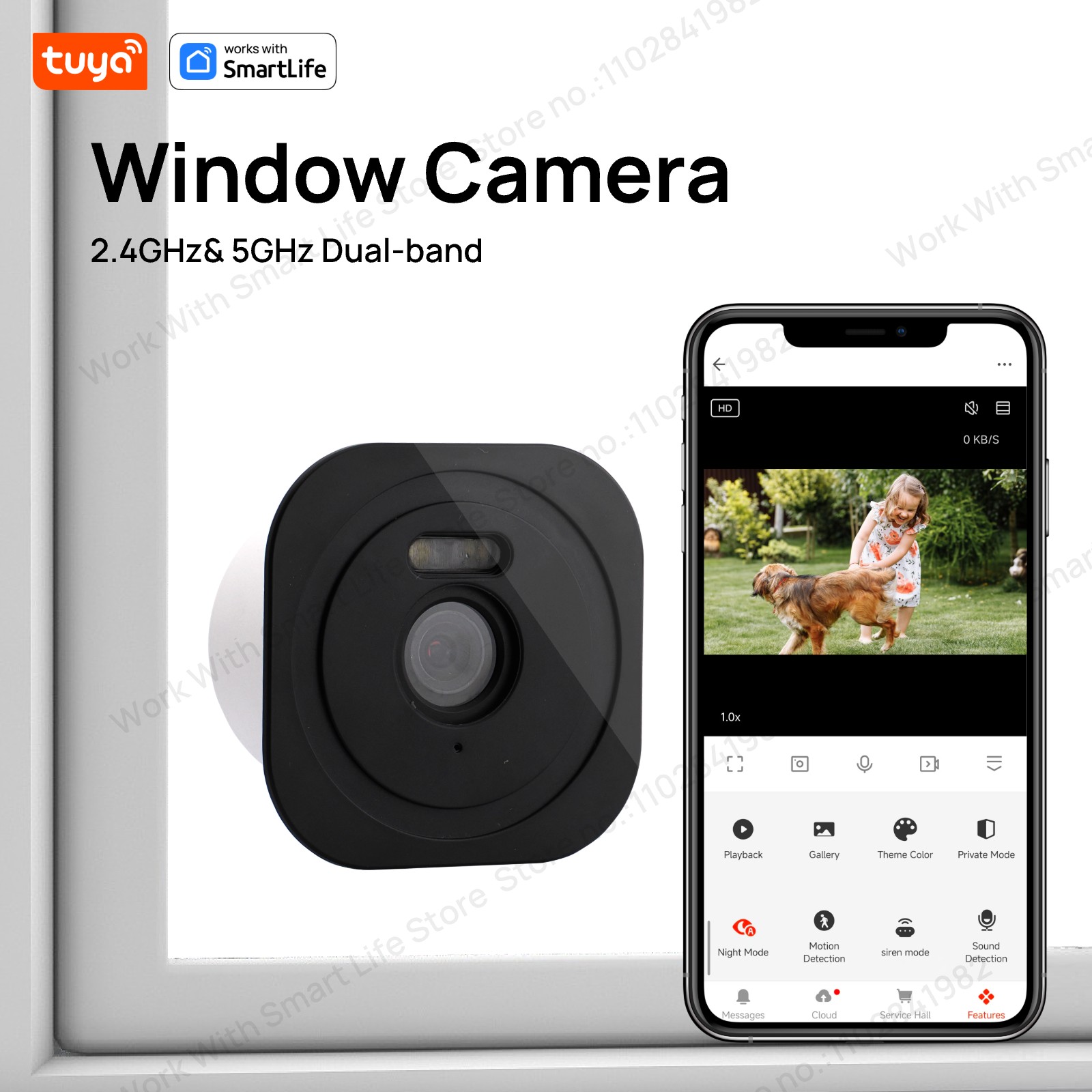 Smart Home Cctv Camera - Caméra de fenêtre Tuya 3MP 2K,
