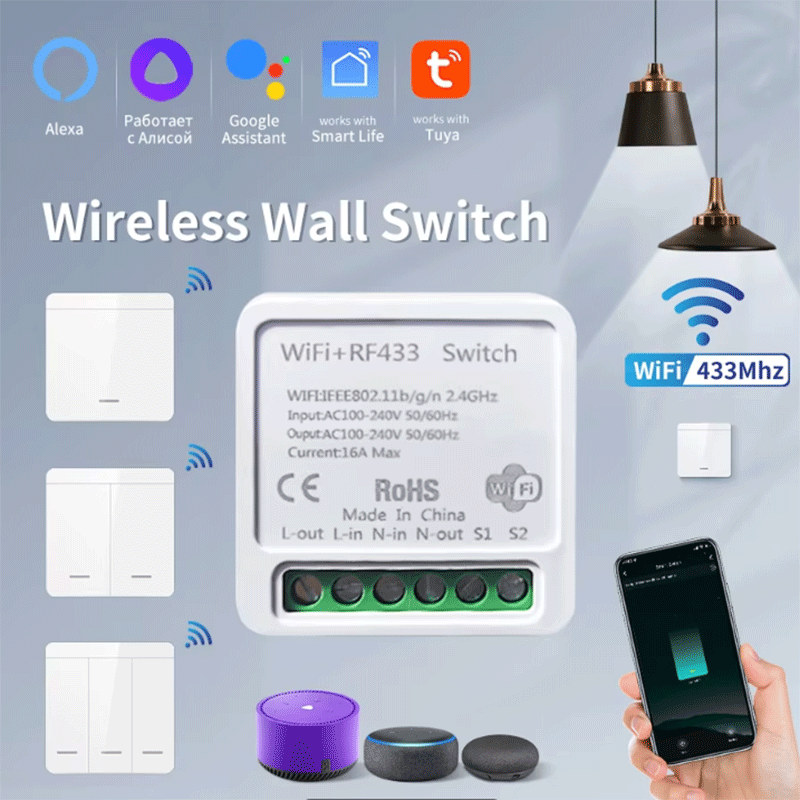 Smart Home Yale - Interrupteur intelligent WiFi Tuya, maison intelligente,