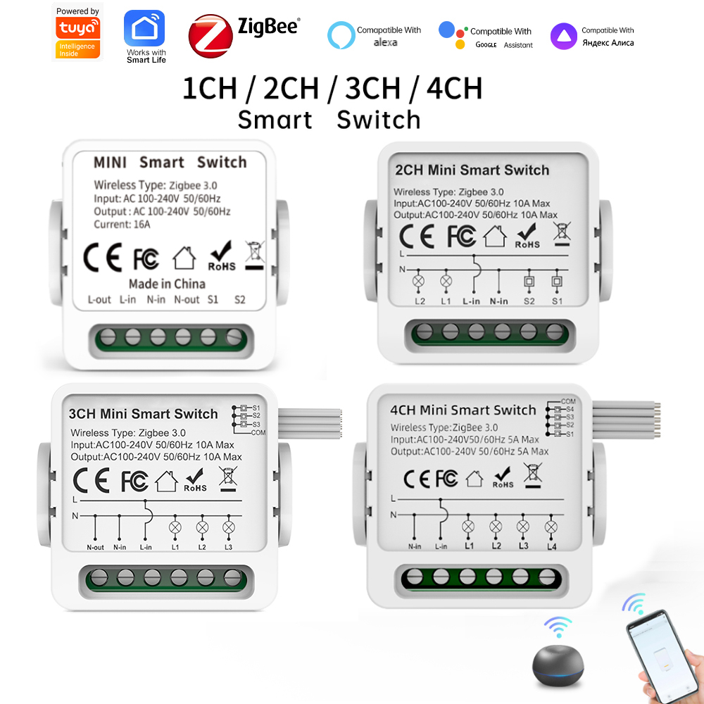 Smart Home Lighting Control - Interrupteur intelligent Tuya Zigbee 3.0 1/2/3/4