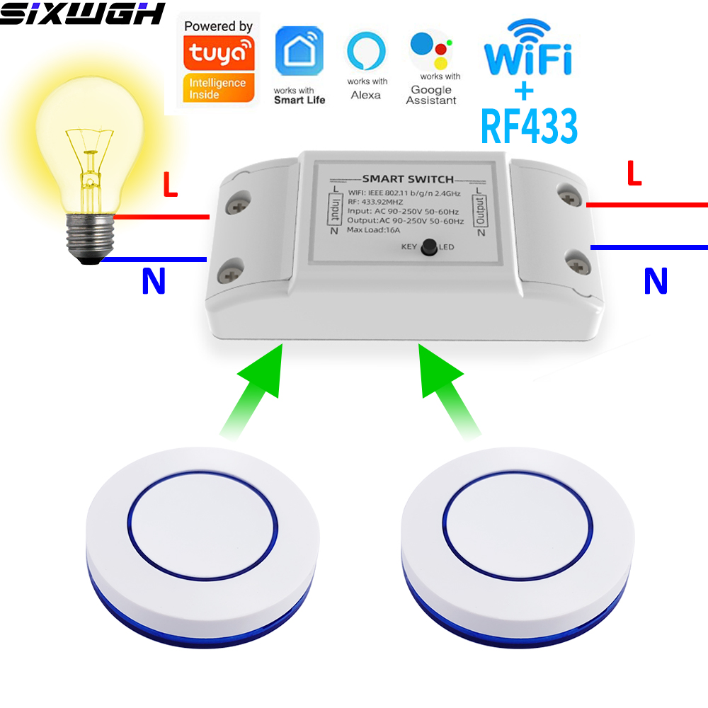 Smart Home For Living - Interrupteur intelligent WiFi Tuya 16A, télécommande