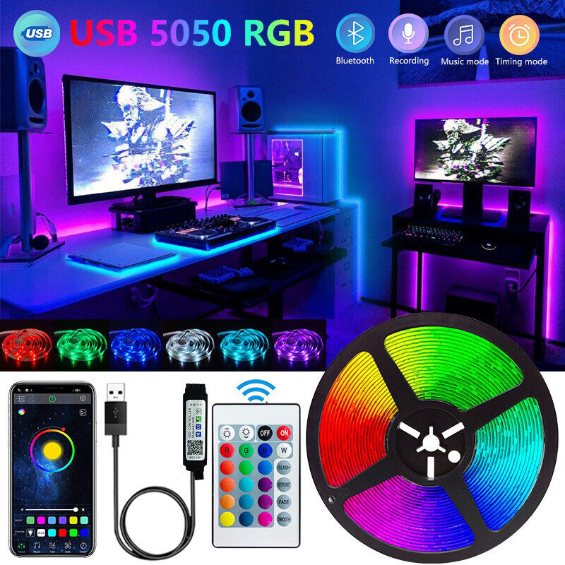 Smart Home Design - Bande lumineuse LED Bluetooth 5050, télécommande