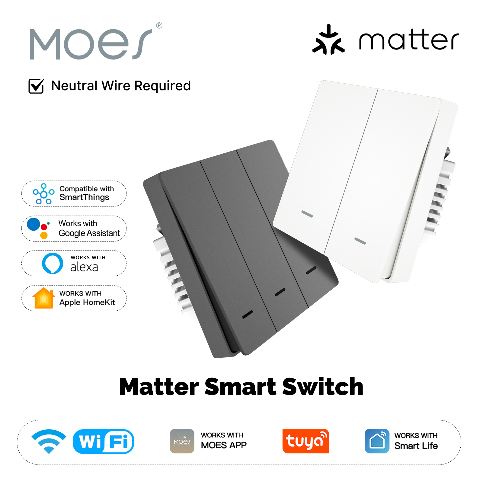 Smart Home Appliances - MOES Matter Tuya WiFi bouton lumineux