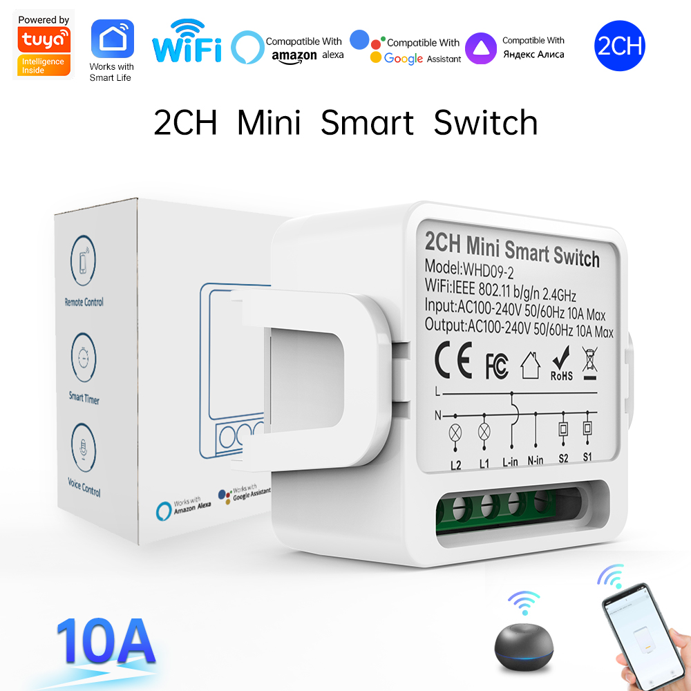 Smart Home Lighting Control - Interrupteur intelligent Tuya 2 voies, 2