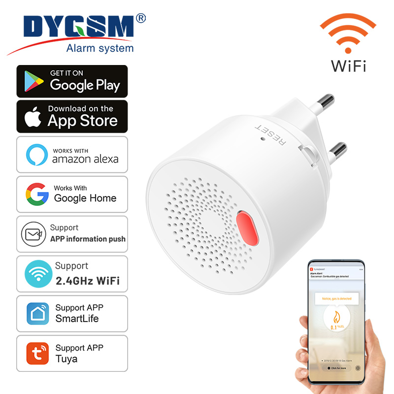 Smart Home Network - Tuya-Capteur de gaz naturel domestique intelligent,