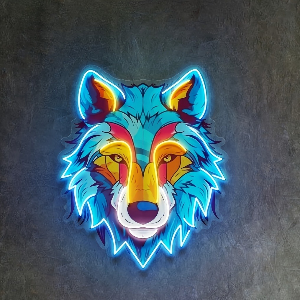 Enseigne au néon de loup impri - Smart Home Poster avis et prix