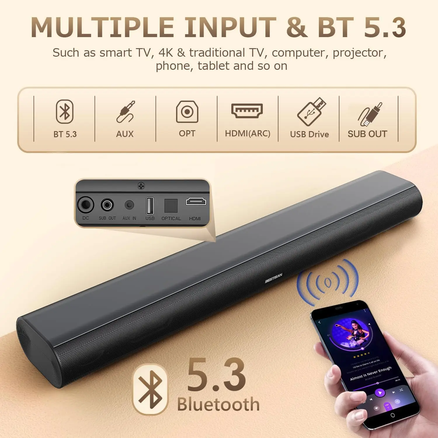 Barre de son home cinéma 40W,  - Smart Home Mod avis et prix